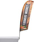 Vispronet Farmers Market Small Feather Flag Kit with Table Clamp – 1.8ft x 6.6ft Flag – Stands about 8.2ft Tall – Great for Businesses, Storefronts, Job Fairs, and Festivals – Printed in the USA