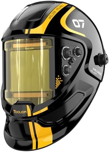TOOLIOM Auto-Darkening True Color Welding Helmet with 3.94 x 3.66 View