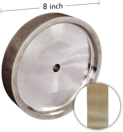 BUCKTOOL 320 Grit 8-Inch CBN Grinding Wheel, 1.5-Inch Wide, 5/8-Inch Arbor