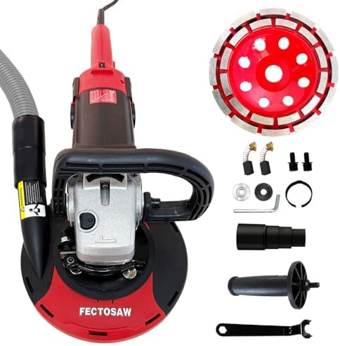 7-Inch Concrete Grinder,1580W (2.1 HP) Constant Power Motor, Variable Speed Electric Floor Polisher with Dust Shroud & Diamond Grinding Wheel for Concrete, Wall & Surface Grinding