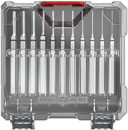 Real Avid 11-Piece Pin Punch Set - Portable All-in-One Punch Set with Storage Case - Choose Between Roll Pin, Standard or Brass and Steel Set
