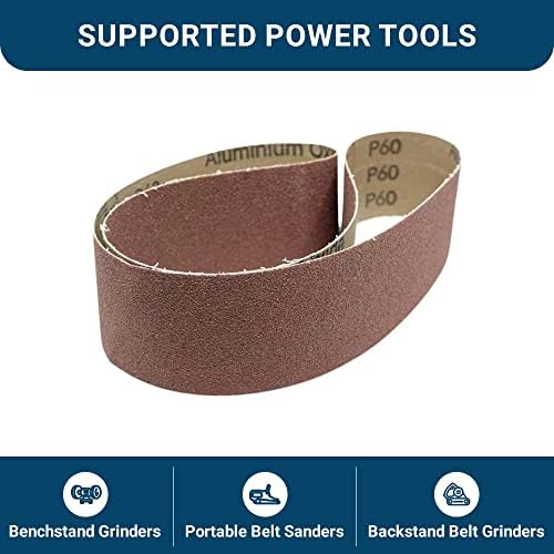 Benchmark Abrasives 2" x 36" Aluminum Oxide Sanding Belts for Grinding Deburring Polishing Rust Removal on Metal, Stainless Steel, and Carbon Steel, Use with Belt Disc Sander (6 Pack) - (24 Grit)