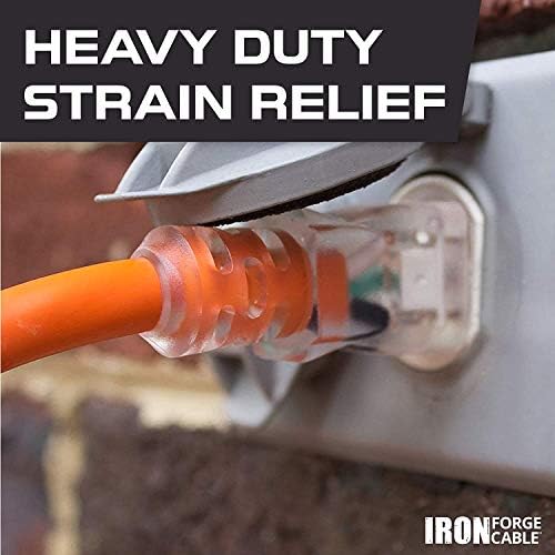 Iron Forge Cable 10 Gauge Extension Cord Heavy Duty, 10 Ft - Orange SJTW