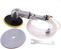Wet Polisher Grinder, 7" Hand-Held Pneumatic Water Feed Sander for Stone Metal Tile Air Polisher Wet Stone Marble Granite(SET2)