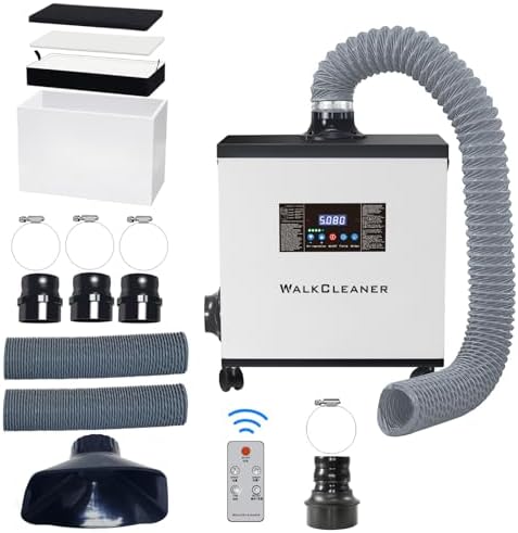 Solder Fume Extractor, 238W Smoke Absorber Air Purifier with HEPA Activated Carbon Filter for Soldering Station, Welding & Laser Engraving, Adjustable Quiet Fan ≤45dB