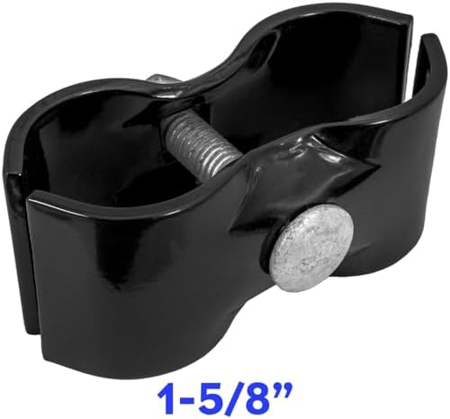 1-5/8" Black Chain Link Fence Panel Clamps with Bolts and Nuts - Saddle Clamps for Dog Kennels and Temporary Fencing (Case of 50)