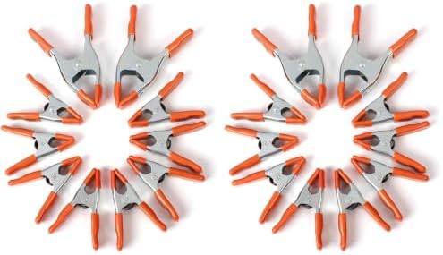 PONY 6-inch, 4-inch Heavy Duty Metal Spring Clamps Set, 2-inch, 1-inch Jaw opening, with Protective Handles and Tips, 10-piece (Pack of 2)