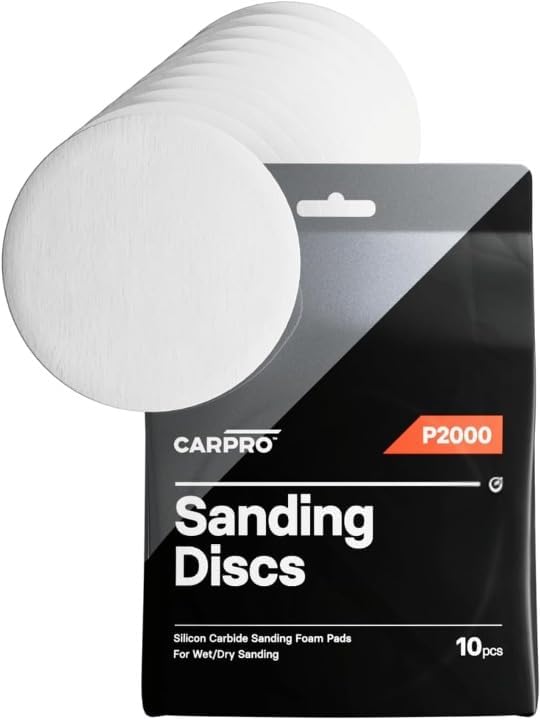 CARPRO Sanding Discs - Silicon Carbide Sanding Foam Pads, Remove Paint Defects While Keeping OEM Appearance, Wet or Dry Sanding - P2000 - (5" Pack of 10)