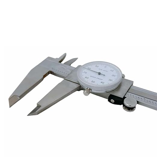 Stainless Steel 12" Mechanical Dial Caliper Measures Outside Inside Ruler Scale