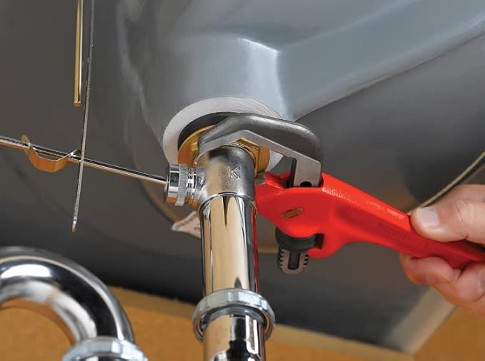 RIDGID 31280 Model 25 Straight Hex Wrench for All Pipe Work, Heavy-Duty Hex Jaw Pipe Wrench with Extra-Wide Opening