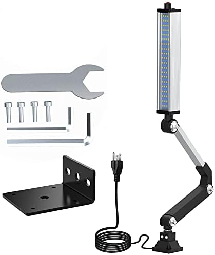 LED Machine Work Light 120V 16W Waterproof Aluminum Alloy Long Arm for CNC Lathe Drill Table Industrial Lighting