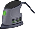 Genesis Detail Palm Sander with Palm Grip, Vacuum Port, Hook-and-Loop System, Dust-Proof Power Switch, and Sandpaper (GPS080)