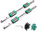 ANWOK 2Pcs HGR15-600mm Linear Guide Rail with 4Pcs HGH15CA Square Type Carriage Bearing Block Linear Rail Set Slide Guide Rod Overall for CNC Routers