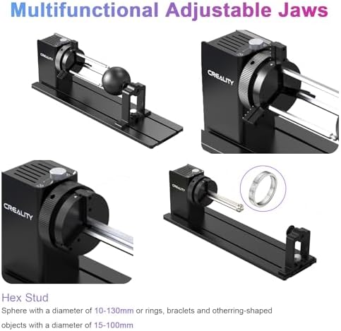 Creality Laser Rotary Roller Pro, Y-axis Rotary Chuck for Creality Series Laser Engraver, Suitable for Engraving Cylindrical Objects, Rotary Kit Includes M6 Raiser for Falcon A1, Professional Goggles