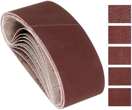 15 Pcs Sanding Belts 3 x 21 Inch 40/80/120/240/400 Grit