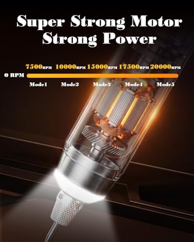 Kaibced Cordless Engraving Pen with 48 Kits & LED Screen, 5-Speed Engraver Pen for Metal, Wood, Glass, Plastic & All Materials, USB Rechargeable Craft Gift for Teens, Adults and Beginners, Metallic