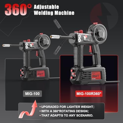 100A Handheld MIG Welder Machine with 360°Mig Torch,110V portable MIG Weld
