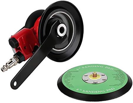 6" Professional Air Random Orbital Palm Sander, Heavy Duty Dual Action Pneumatic Sander