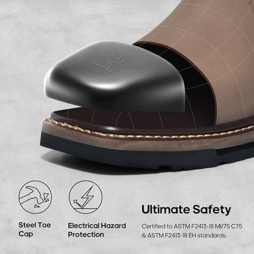 NORTIV 8 Steel Toe Cowboy Boots for Men