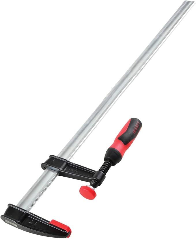 BESSEY Light Duty Tradesman's Bar Clamp - 2.5x24 In - TGJ2.524 - Woodworking Clamps with Wooden Handle, Ideal for Home Improvement & Workbench Projects, carpentry and Cabinetry
