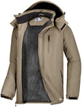 CAMELSPORTS Mens Winter Jacket Waterproof Warm Snow Ski Jackets Faux Fur Fleece Rain Coats with Removable Hood