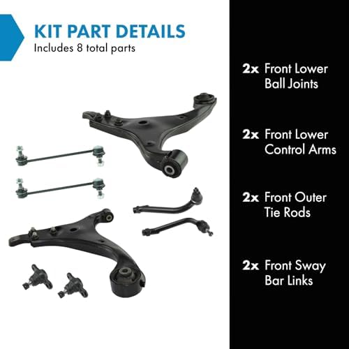 TRQ Front Steering & Suspension Kit Ball Joint Control Arm Sway Bar