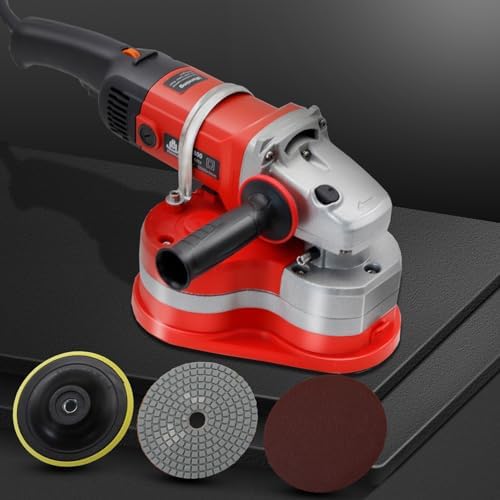 Electric Diamond Polisher Machine - 2800W Concrete Floor Grinder Kit with 3 Diamond Wheels, 6 Variable Speed for Dustless Grinding of Stone Marble Granite Cement Epoxy Thinset Metal Descaling