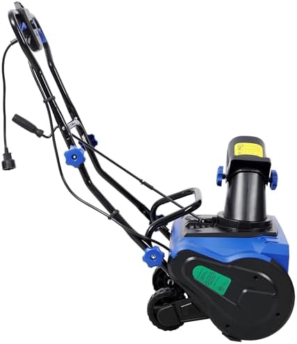 20 Inch Electric Snow Blower with Wheels, Corded Electric Snowblower with Dual LED Lights for Patio Driveway Walkways, 15-Amp Snow Thrower Lightweight with 30 FT Throwing Distance (Blue)