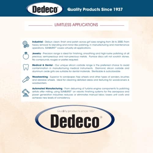 Dedeco Sunburst Radial Bristle Discs 48-Pack - 7/8" Curved - Peach 2500 Grit (Extra-Fine, 6 Micron) - Aluminum Oxide for Polishing & Finishing