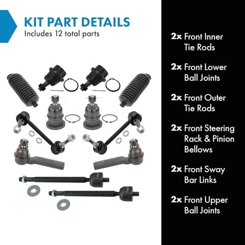 TRQ Front Steering and Suspension Kit Tie Rods Ball Joints Sway Bar Links