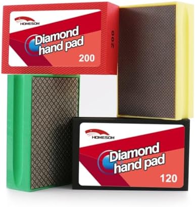 Diamond Hand Polishing Pads Foam Back Sanding Blocks for Sanding Ceramics Glass Tile Concrete Stone Marble Granite 4pcs