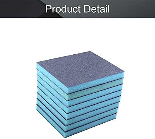 Utoolmart Sanding Sponge Sanding Blocks, 120 Grit Wet Dry Sandpaper Sponge, Washable and Reusable Sand Sponge Kit, for Kitchen Cookware Cleaning and Rust Removal of Rusted Metal, Blue, 8 Pcs