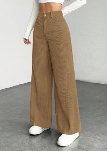 PRETTYGARDEN Women's High Waisted Corduroy Pants Casual