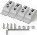 4-Piece CNC Low Profile Side Clamps, Premium Aluminum Lateral Edge Clamping Vise Set for Milling & Engraving Machines, Heavy-Duty 60kN Workholding Fixture for T-Slot & Perforated Tables (3.14"x1.14")