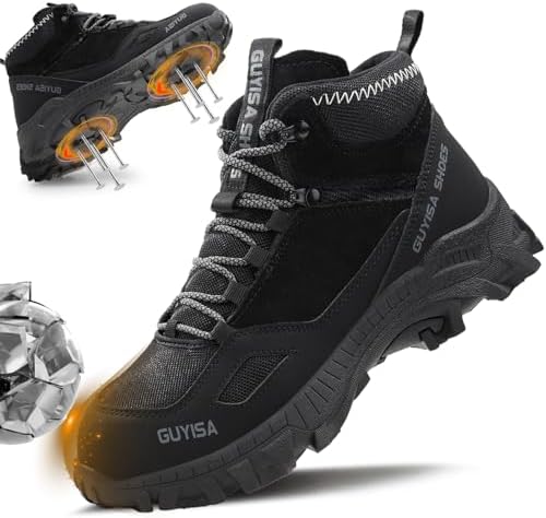 GUSAYEX Steel Toe Boots for Men Puncture Resistant Work Boots