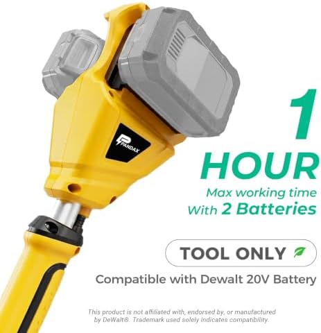Cordless Snow Shovel Compatible with DeWalt 20V MAX Batteries (Tool ONLY), 40V Dual-Battery Outer-Rotor Brushless Motor, 2-Speed, 14-Inch Clearing Width, 23FT Throw, Foldable Snow Blower with Wheels