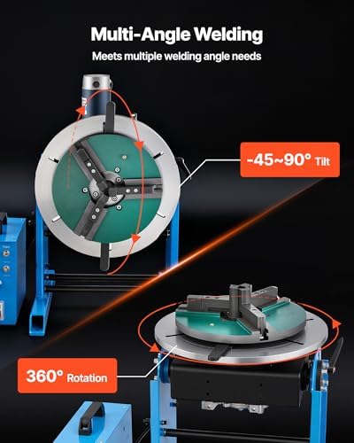 VEVOR Rotary Welding Positioner 200KG/441 LBS Capacity -45° to 90° Tilt