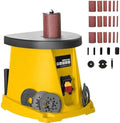 Electric Oscillating Spindle Sander, 450W Desktop Column Sanding Machine With 5 Pcs Sanding Sleeves And 3 Sets Of Sandpaper, Max. Speed 2000 Rpm Drum Sander With Angle Grindin