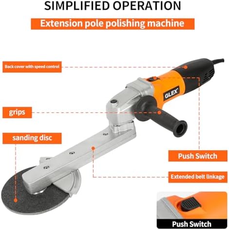 GLEX Angle Grinder Stand, Extended Arm, Stainless Steel Industrial Electric Grinder, Sander, General Purpose: Grinding Wheels, Metal Cutting Blades, Flap Wheels