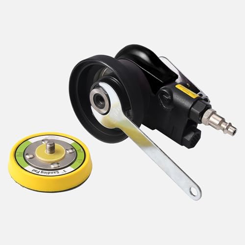 3 inch Mini Random Orbital Sander Pneumatic Palm Sander For Wood Composites Metal Polishing and grinding,black