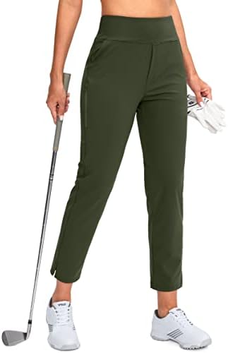 YYV Women's Golf Pants High Waist Stretch Ankle Pants with Pockets
