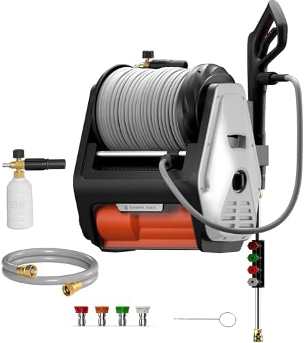 Giraffe Tools Grandfalls Pressure Washer Pro with 100FT Hoses, Light Silver
