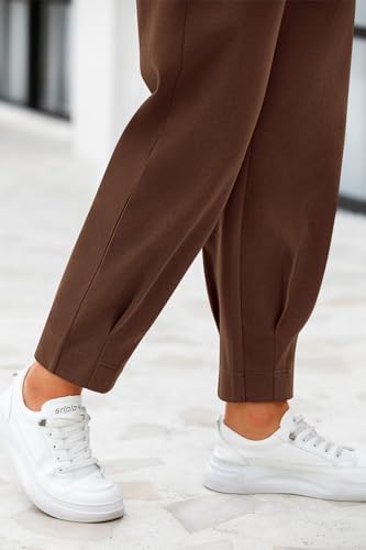 CFLONGE Womens Ankle Work Pants Trousers Casual Slacks