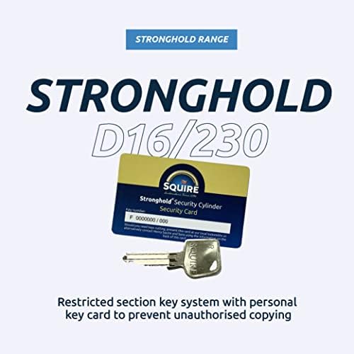 Squire Locks Stronghold D16/230 Keyed D-Lock: Hardened Boron Steel, 16mm Shackle, Sold Secure Bicycle Diamond Approved