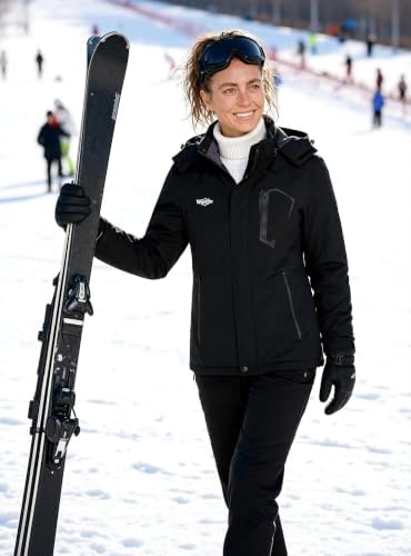 wantdo Women's Ski Jacket Waterproof Warm Fleece Lined Winter Snow Coat