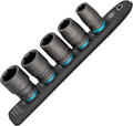HAZET Smart-Rail 900S-SR/5 | Magnetic Base with 5 Slots, Drive: Square 12.5 mm (1/2 Inch), Output: External Hexagonal | Plastic Socket Strip for Socket Spanner