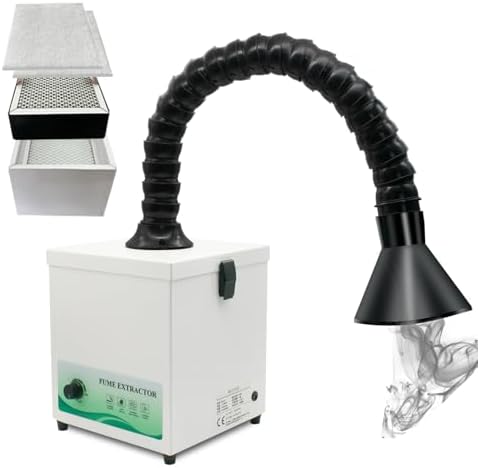 Solder Fume Extractor 70W - 155m³/h 3-layer filter Powerful & High-Efficiency Smoke Extractor with Adjustable Fume Hose for Welding, Soldering, Laboratory Use - M131