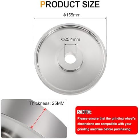 HARFINGTON Diamond Lapidary Wheel 6 Inch x 1 Inch Arbor Hole 2500 Grit Grinding Wheels for Stone, Marble, Glass, Ceramics, Crystal, Carbide, Steel