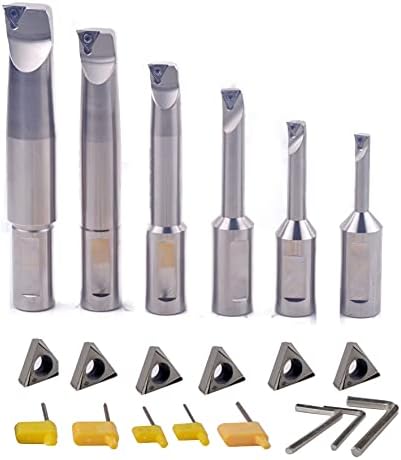 R8 Boring Head 3 Inch and 3/4 Shank Boring Bar 6pcs Set (Inserts Included) 3/4" - 4"