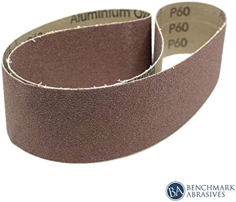 Benchmark Abrasives 2" x 36" Aluminum Oxide Sanding Belts for Grinding Deburring Polishing Rust Removal on Metal, Stainless Steel, and Carbon Steel, Use with Belt Disc Sander (6 Pack) - (240 Grit)